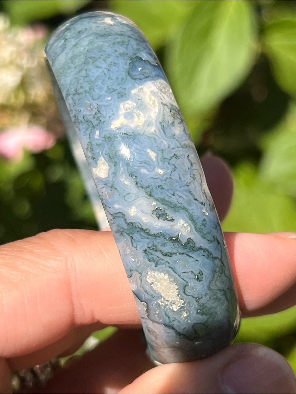 Moss (16) agate bangle | crystal